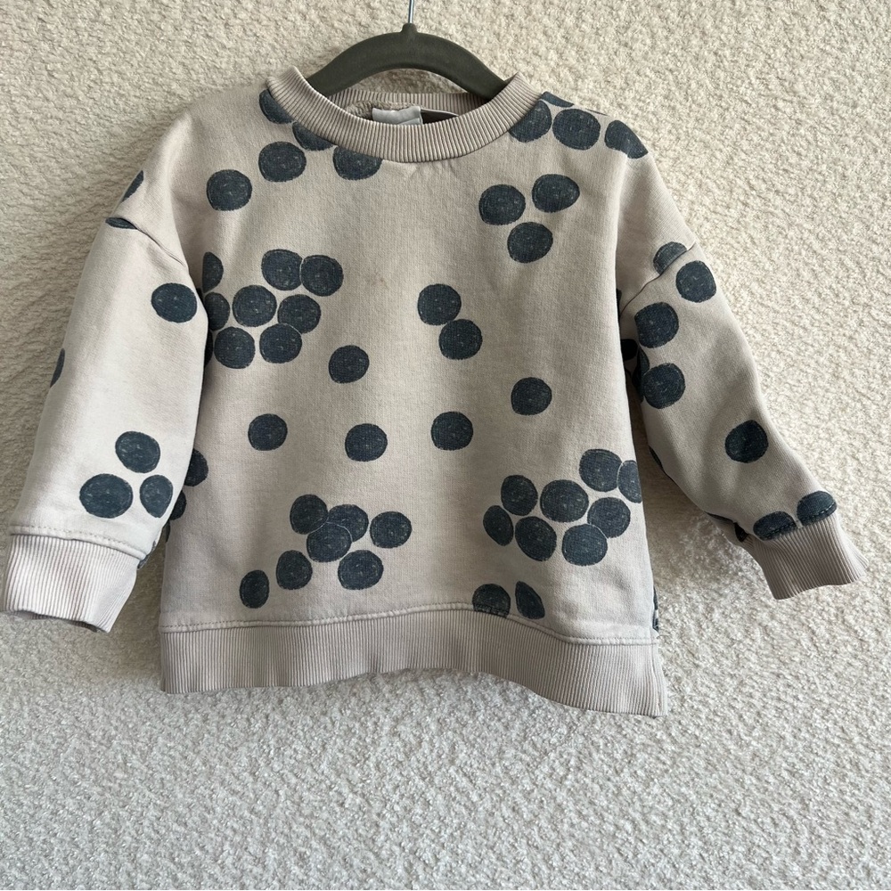 Zara Polka‎ Dots Circles Toddler Sweatshirt Size 18-24 Months